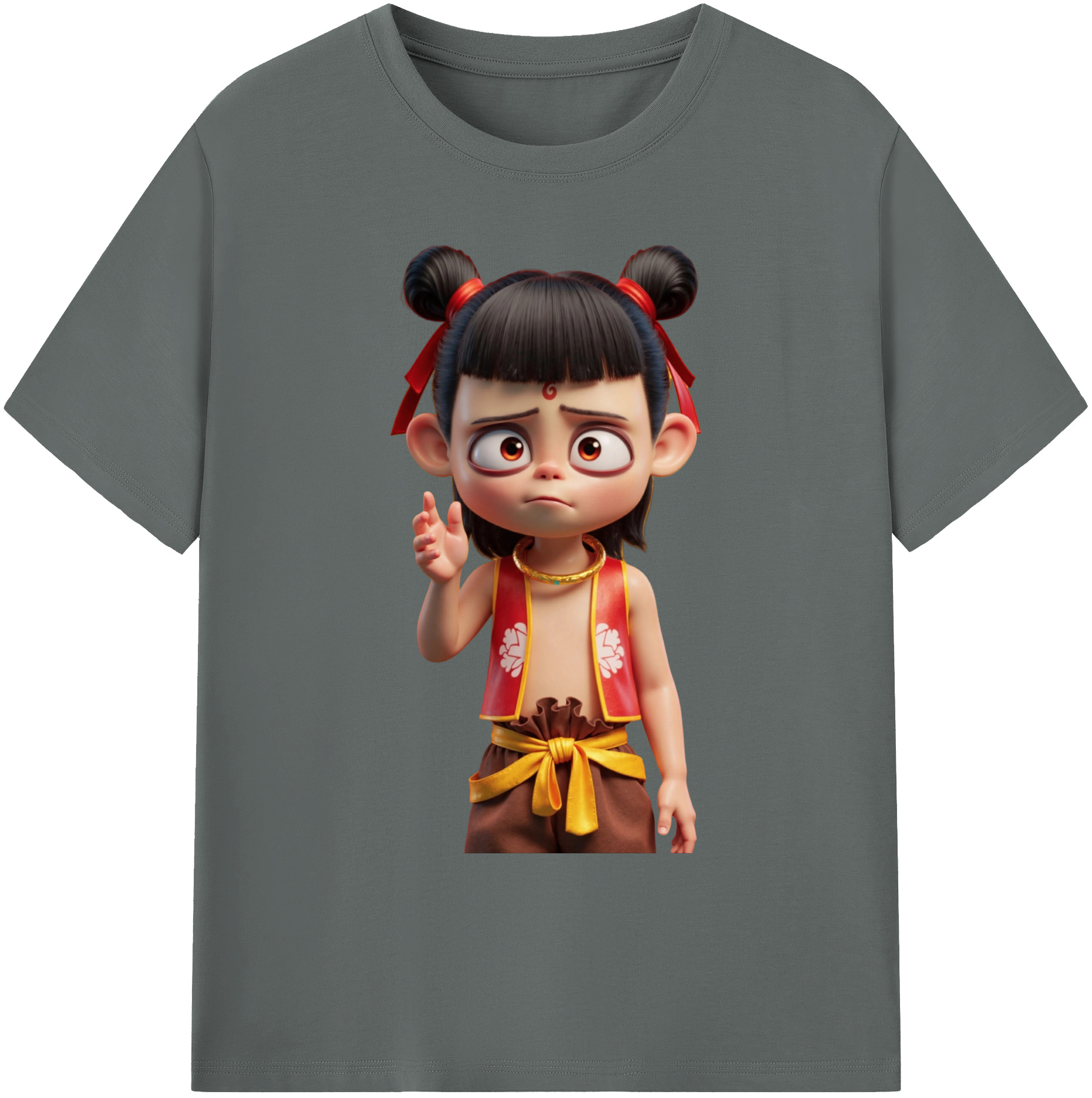 （画像用） Ne Zha 2 ナタ 魔童の大暴れ 綿100％ メンズ半袖Tシャツ｜肌触りやわらか＆通気性